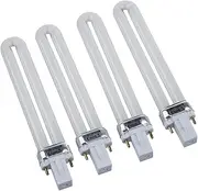 Fahgaer 9w Uv Lamp Light Bulb Tube Gel Nail Art Dryer, Set of 4