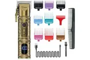 Hatteker Professional Hair Clipper for Men, Cordless Rechargeable Hair Trimmer Eletric Beard Shaver Barber Gromming Kit LED Display (Gold)