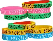 SHINEOFI 10pcs Electronic Musical Bracelet Note Concert Decorative Wristband Music Themed Bracelets Silicon Music Festival Wrist Band Birthday Karaoke Festival Wristband Colorful Silica Gel