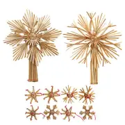 5pcs Christmas Straw Star Snowflake Tree Topper Straw Ornaments Swedish Style