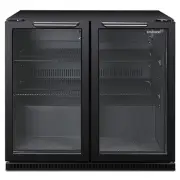 Husky 203L Double Door Home Bar Drinks Chiller - Black C2HHMBBKAU