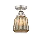 Innovations Chatham 1 Light 6" Semi-Flush, BSN/Mercury,Ribbed - 288-1C-SN-G146
