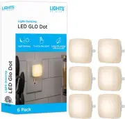 Lights By Night Mini Square LED Light, Plug-in, 6 Pack, White