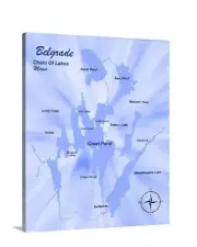 Belgrade Chain of Lake Maine Arial Map a Fishing Paradise Poster Or Canvas Wrap