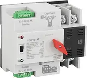 Dual Power Changeover Switch, 2 Modes AC Automatic Transfer Switch 2P Good Insulation High Temperature Resistant Flame Retardant for Factory (32A)