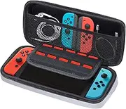 Switch Case, Portable Switch Carry Case, Switch Travel Case with 10 Game Cards (White)