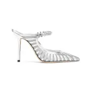 [Jimmy Choo] Jimmy Choo-Silver Bing 100 Leather Pumps-Donna 36 IT