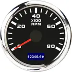 3000-8000 RPM 轉速計 52MM 指針轉速計帶紅色背光,適用於汽車船用遊艇 RV 露營車 9-30V 配件