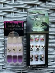 NIB - Two packs - Kiss Impress and Dashing Diva Halloween Press on Nails