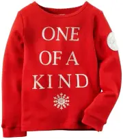 Carter's Girl's Long Sleeve Thermal Tee with "One of a Kind"; Red (3 Months)