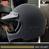 在飛比找Yahoo奇摩拍賣-7-11運費0元優惠優惠-AMZ安全帽 AV-1 消光黑 復古安全帽 美式 哈雷 全罩
