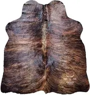 Tomtom Cowhides Mini Cowhide Rug Leather - 4ft x 3,5 ft (Brindle Dark)