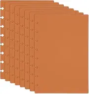 uxcell 4 Pair Discbound Notebook Cover, 5.75" x 8.74" Junior Size PP Disc Planner Cover for Arc Notebook Happy Planner Office Product, Brown