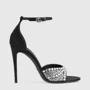 Gucci Double G Crystals High Heel Sandals ( Full sizes availability )
