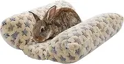 HOMBYS 5" Thickened Bunny Bed, Cuddle Rabbit Bed Soft Plush Cuddle Cushion with Lounger Pillow, Warp Design for Indoor Small Animals, Kitten, Hamster, Guinea Pig, Small Pet Flop Mat, (Yellow)