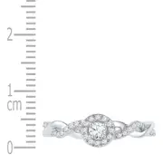 14k White Gold Round Diamond Solitaire Twist Bridal Engagement Ring 1/5 Cttw