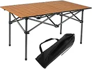ＫＬＫＣＭＳ Outdoor Camping Table for 2-4 Persons,Portable Sturdy Stable Side Table,Easy to Set up for Picnics,Outdoor Cooking,Camping, Brown