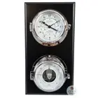42cm Black Nautical Weather Station With Barometer & Quartz Time & Tide Clock By