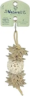 Avian Care Naturals Sola Sandwich Bird Toy – 100% Natural Chew Toy with Palm, Sola Ball & Rattan, for All Birds