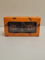 Rae Dunn Black Orange Caldron Salt and Pepper Shakers - BOO EEK!