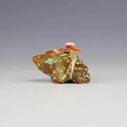 NATIVE AMERICAN ZUNI TURQUOISE FROG FETISH BY EVALENA BOONE