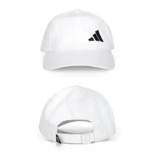 ADIDAS 運動帽-純棉 老帽 防曬 遮陽 運動 帽子 愛迪達 白黑 (9.6折)