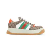 [Gucci] Gucci-Brown Gg Supreme Textile Double Screener Sneakers-Uomo 11 UK