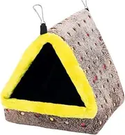 Bird Bed, Hanging Parakeet Nest Warm Plush Sleeping Bird Hammock with Hooks for Cage Triangular Plush Cave Happy Hut for Medium and Large ParrotsParakeet Nest