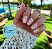 Red Aspen Press On Nails Cabana Queen, Cyra~Medium Coffin Summer
