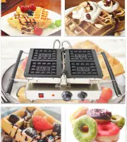 110V Non-stick 4Pcs Square Shaped Waffle Maker Iron Machine Food Cook Dessert