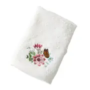 Pilbeam Living Cotton Jardin Face Washer Hand Towel Bathroom Decor White/Pink