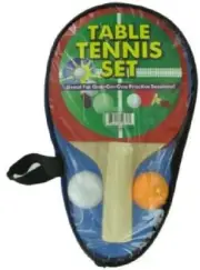 Portable Table Tennis Set ~ Ping Pong Set (2 Paddles, 2 Balls, 1 Case)