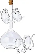 Davis & Waddell D3626 5pce Port Flask & Sippers Set, Clear