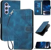 Case for Samsung Galaxy A16 5g 6.7", Samsung A16 Walle Case with Wrist Strap & Magnetic Clasp, PU Leather A16 /A26 Phone Cover with Card Holder/Slot Stand Flip Folio Soft Shell Book Cover, Blue