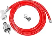 Dbgogo 5 Feet Ball Lock Disconnect Gas Tubing Line Stainless Steel Carbonation Cap Kit for Soda Beer PET Bottle CO2 Regulator Keg Tap with Stainless O.D 5/16'' Barb Brewing Hose Clamp Sealing Gasket
