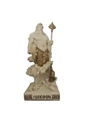 Ivory Gold Finish God Poseidon Mini Statue 3.5" Veronese