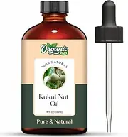 Organic Zing Kukui Nut (Aleurites moluccana) Oil | Pure & Natural Carrier Oil for Massage, Skincare, Haircare - 118ml/3.99fl oz