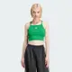 adidas 愛迪達 背心 女款 運動背心 慢跑 三葉草 3 S CROP TOP 綠 IN8380