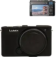 [Rieibi] Silicone Case for Panasonic Lumix DC-S9 Camera Case with 2PCS Screen Protector,Lightweight Camera Case for Panasonic Lumix S9 Case, Black, Camera case
