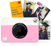 [KODAK] Printomatic Full-Color Instant Print Digital Camera - Colorful Photos On Zink 2x3 Sticky-Back Photo Paper - 5MP, Portable, Creative Fun Birthday, Christmas, Holiday - Pink