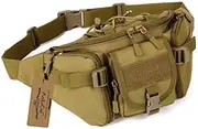 ArcEnCiel Water Resistant Tactical Waist Pack Bag Military Fanny Packs Hip Belt Bag Pouch for Hiking Climbing Outdoor Bumbag
