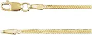 [JewelryWeb] 14k Yellow Gold 1.6mm Herringbone 18 Centimeters Chain Bracelet Link-Bracelet for Women and Men