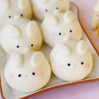 在飛比找momo購物網優惠-【美姬饅頭】發財兔鮮乳造型奶黃包(一盒6入)