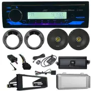 JVC CD Radio Receiver, 2x 6.5" 300W Speaker, Amp, Handlebar Control, Accessories