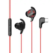 GAMO C15 Type-C Earphone HiFi Stereo Wired Control Gaming Headphone with Dual Mic RED COLOR