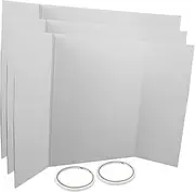 Garneck Tri Fold Presentation Boards White Folding Display Boards Double Sided Tape for Schools Events