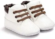 [PiurUf] Christmas Shoes Spring/Autumn Baby boy Soft-Soled PU Leather Shoes Christmas Shoes Women (Color : White, Size : 0-6 Months)
