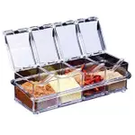 4PCS SEASONING BOX MULTI-PURPOSE CONDIMENT BOX WITH SPOONS