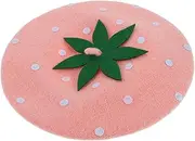 [GAROZATION] Fluffy Strawberry Beret Hat Boys and Girls Hat Handmade French Beret Sweet Warm
