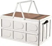 Outdoor Storage Box with Lids&Handle, Portable Stackable Shelf Baskets, Collapsible Storage Bins Box, Suitable for Clothes, Toy, Books,Snack, Shoe, and Grocery Storage Bin